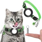 Collare con ciondolo per indirizzo anti-smarrimento per animali domestici con campanello per Airtag (verde)