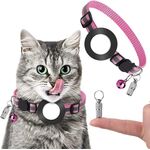 Collare per ciondolo con indirizzo anti-smarrimento per animali domestici con campanello per Airtag (rosa)