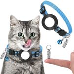 Collare con ciondolo con indirizzo anti-smarrimento per animali domestici con campanello per Airtag (blu)