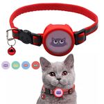 Collare riflettente per animali domestici con campana per AirTag (rosso)