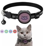 Collare riflettente per animali domestici con campana per AirTag (nero)