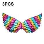 3 PCS Bambini Prom Dress Up Ali Elfo Ali Colorate Puntelli Costume Party (Arcobaleno Profondo)
