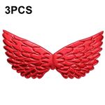 3 PCS Bambini Prom Dress Up Ali Elfo Ali Colorate Puntelli Costume Party (Rosso)