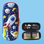 Uime EVA 3D Astuccio per matite multi-scomparto Scatola di cancelleria Materiale scolastico per bambini (Rocket)