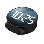 8816 Sveglia rotonda a specchio a LED a doppio scopo (nera)