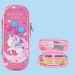 Uime EVA 3D Astuccio per matite multi-scomparto Scatola di cancelleria Materiale scolastico per bambini (Moon Pony)