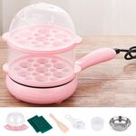 Fornello elettrico per frittata di uova da 350 W Fornello a vapore per padella, spina europea, Stile: Set a doppio strato rosa