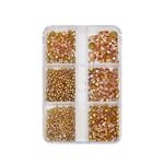 2 set di gioielli per unghie con diamanti con fondo a punta a griglia per nail art, specificazione: 03 Champagne