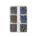 2 set di gioielli per unghie con diamanti con fondo a punta a griglia per nail art, specificazione: 04 azzurro