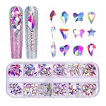 Decorazione per unghie con strass per unghie a forma di fondo piatto a 12 griglia, specifica: 18