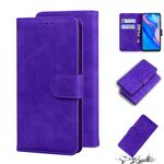 Per Huawei P Smart Z / Y9 Prime 2019 / Honor 9x Global Skin Feel Custodia in pelle Pure Color flip in pelle (viola)