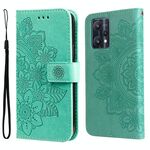 Per OPPO RealMe 9 Pro / Realme V25 7-Petal Flowers Embossing Pattern Cassa in pelle flip orizzontale (verde)