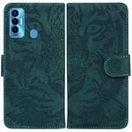 Per Tecno Camon 18i Tiger Embossing Pattern Gestione orizzontale Custodia in pelle flip (verde)