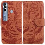 Per Tecno Spark 7 Pro Tiger Embossing Pattern Horizontal Flip Pelle Custodia in pelle (Brown)