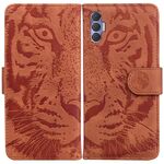 Per Tecno Spark 8P Tigre Pattern Embossing Pattern Gestione orizzontale Cassa del telefono in pelle flip (Brown)