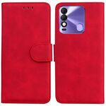 Per TECNO Spark 8 / 8T Skin Feel custodia per cellulare in pelle flip colore puro (rosso)