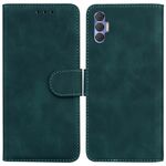 Per Tecno Spark 8P Skin Feel Pure Color flip custodia in pelle (verde)