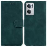 Per OnePlus Nord CE 2 5G Skin Feel custodia in pelle flip colore puro (verde)