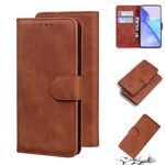 Per OnePlus 9 Skin Feel Pure Color flip custodia in pelle flip (Brown)