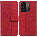 Per Tecno Spark Go 2022 / Spark 8C Geometrica Geometrica in pelle con cuoio (rosso)