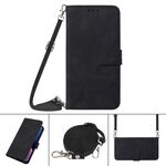 Per OnePlus Nord Crossbody 3D in rilievo in gita in pelle flip (nero)