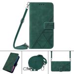 Per OnePLUS Nord 2 5G Crossbody 3D in rilievo in rilievo in pelle flip (verde scuro)