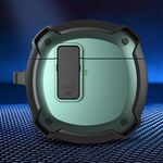 Custodia protettiva per auricolari con interruttore e gancio per Huawei FreeBuds 4 (Nero Green)