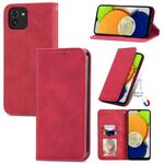 Per Samsung Galaxy A03 UE 166mm Retro Skin Feel Magnetic Horizontal Custodia in pelle flip (rossa)