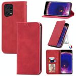 Per OPPO Trova X5 Pro Retro Skin Tenere la custodia a flip orizzontale a flip orizzontale magnetico (rosso)