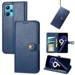 Per OPPO RealMe 9 Pro Retro Custodia in pelle con fibbia a colori solido (blu)