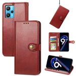 Per OPPO Realme 9 Pro Retro Custodia in pelle con fibbia a colori solido (rosso)