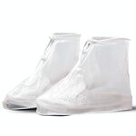 1 Pair Rainy Outdoor Anti-Skid Waterproof Shoe Cover Thickening Repetitive Use Shoe Cover S(White)