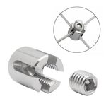 Clip fissa a croce per fune metallica da giardino in acciaio inox M12x4 316