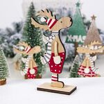 3 pezzi decorazioni natalizie ornamenti natalizi dipinti in legno (JM01751)