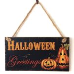 2 PCS Halloween Ghost Festival Artigianato in legno Elenco decorazione regalo Hanging Board (JM00578)