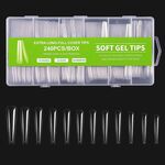 240 PCS/Box Thin Soft Transparent Nail Pieces, Shape: Extra Long Ballet Nails
