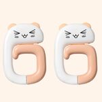 Gancio per borsa da ufficio rimovibile da 2 pezzi da scrivania (gatto rosa piccolo)
