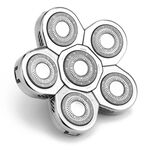 Rasoio Sostituibile Lavabile Doppio Anello Coltello Maglia Testa Galleggiante 6 Coltello Netto