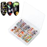 TZ0257 4x100cm Set di adesivi stellati per nail art di Natale di Halloween senza chiodi(01)