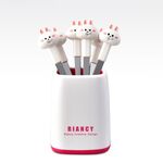 6 forchette + set di base in acciaio inossidabile sicuro portatile piccola forchetta (bianco)
