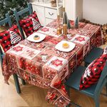 2 pezzi Tovaglie natalizie stampate Runner da tavola Decorazioni natalizie da tavolo 150 x 180 cm (Tipo F)