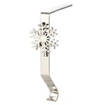 2 pezzi D990 Gancio decorativo in ferro battuto per cartoni animati di Natale (neve argento)