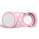 Custodia in silicone per tracker anti-perso da 2 pezzi per AirTag, dimensioni: 24 mm (rosa + bianco)