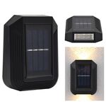 Lampada da parete solare a 6 LED Lampada da giardino decorativa per esterni su e giù (bianco caldo)