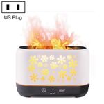 Umidificatore per macchina affumicato con incenso di fiamma di simulazione 3D desktop, colore:bianco (spina americana)