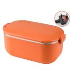 Lunch Box riscaldante in acciaio inossidabile 48W 1L 304 può essere collegato alla spina del Regno Unito (arancione)