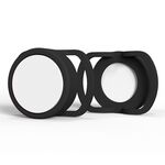 Custodia in silicone per tracker anti-perso da 2 pezzi per AirTag, dimensioni: 35 mm (nero + bianco)