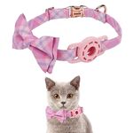 Pet Tracker Collar Insert Buckle Bow Collar per AirTag (Rosa)