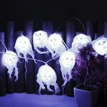 Halloween LED Bianco Filato Teschio Fantasma Festival Horror Atmosfera Luci decorative, Stile: 5m 20 Luci (bianco)