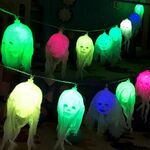 Halloween LED Bianco Filato Teschio Fantasma Festival Horror Atmosfera Luci decorative, Stile: 5m 20 Luci (colorate)